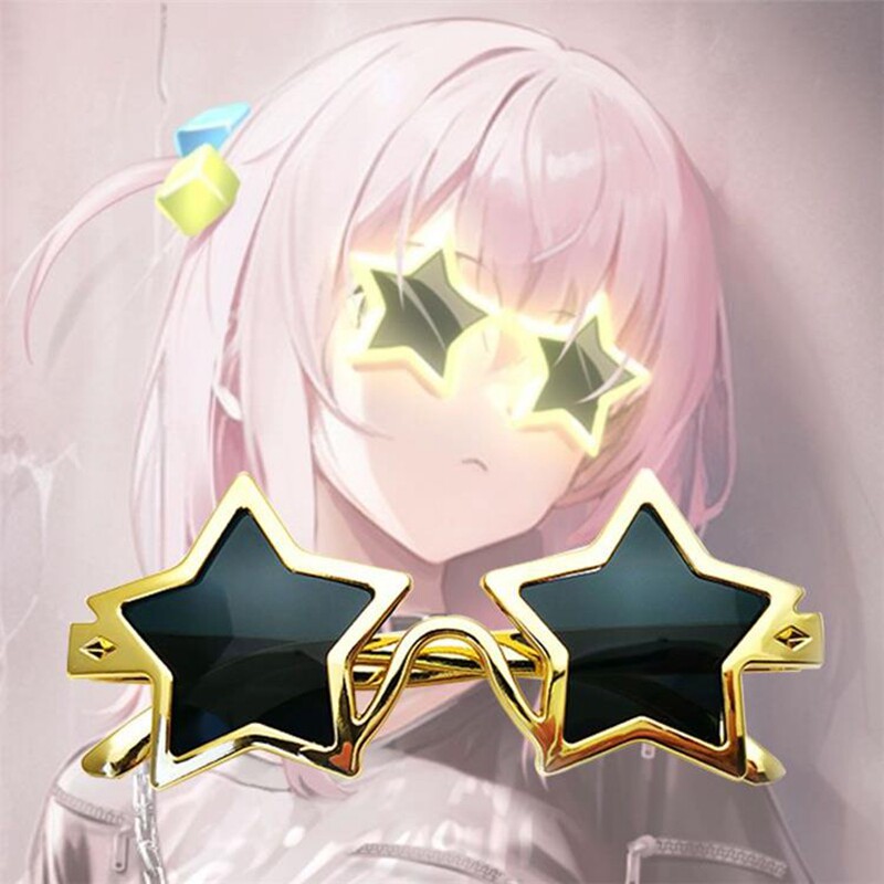 Cosplay Prop Pattern - アニメ「ゴトウ・ホリト」コスプレ用星柄サングラス、かわいいロールプレイ用小道具、アクセサリー、ユニセックス、ハロウィン・カーニバル・パーティー用