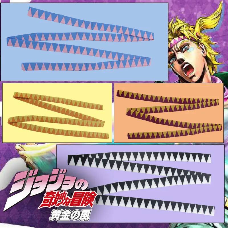 Cosplay Prop Pattern - アニメジョジョの奇妙な冒険黄金の風コスプレヘッドバンド三角形パターンヘアアクセサリーハロウィンパーティーコスチューム小道具ユニセックス